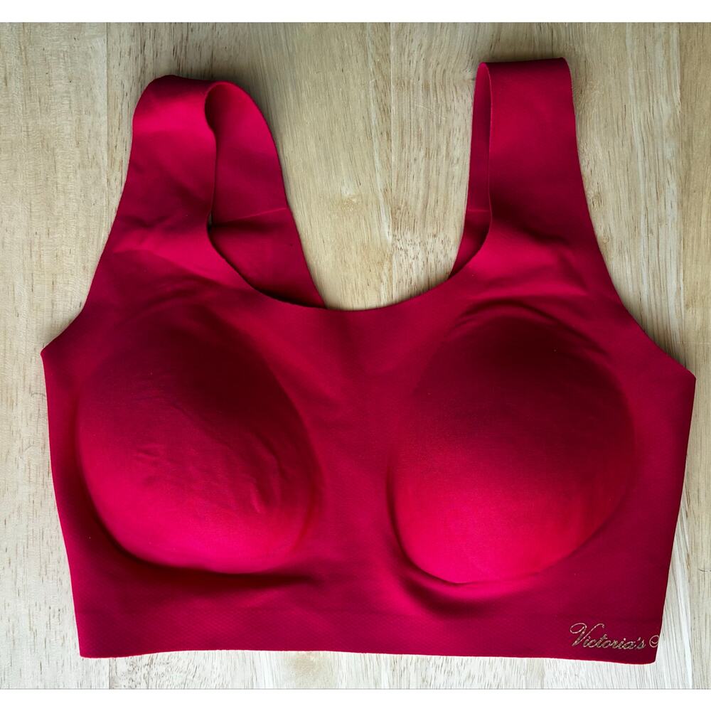 Victoria's Secret Red Wireless Lounge Bralette L-XXL Seamless Comfort - Picture 4 of 7